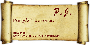 Pengő Jeromos névjegykártya